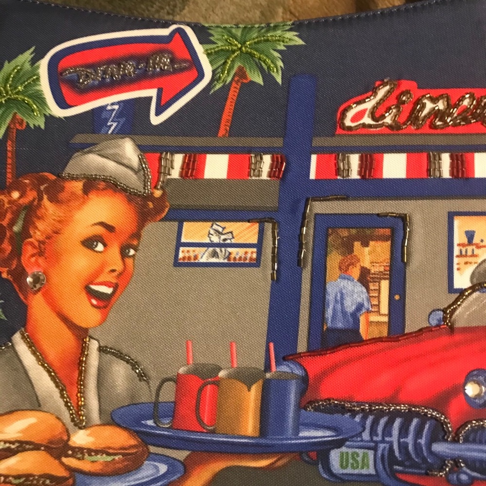 Vintage Style 50s Diner Picture Purse- New